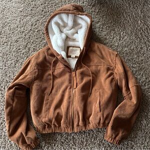 Ashley Brown Corduroy Hooded Jacket